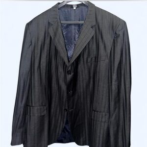Men's Black Pinstripe Suit Jacket